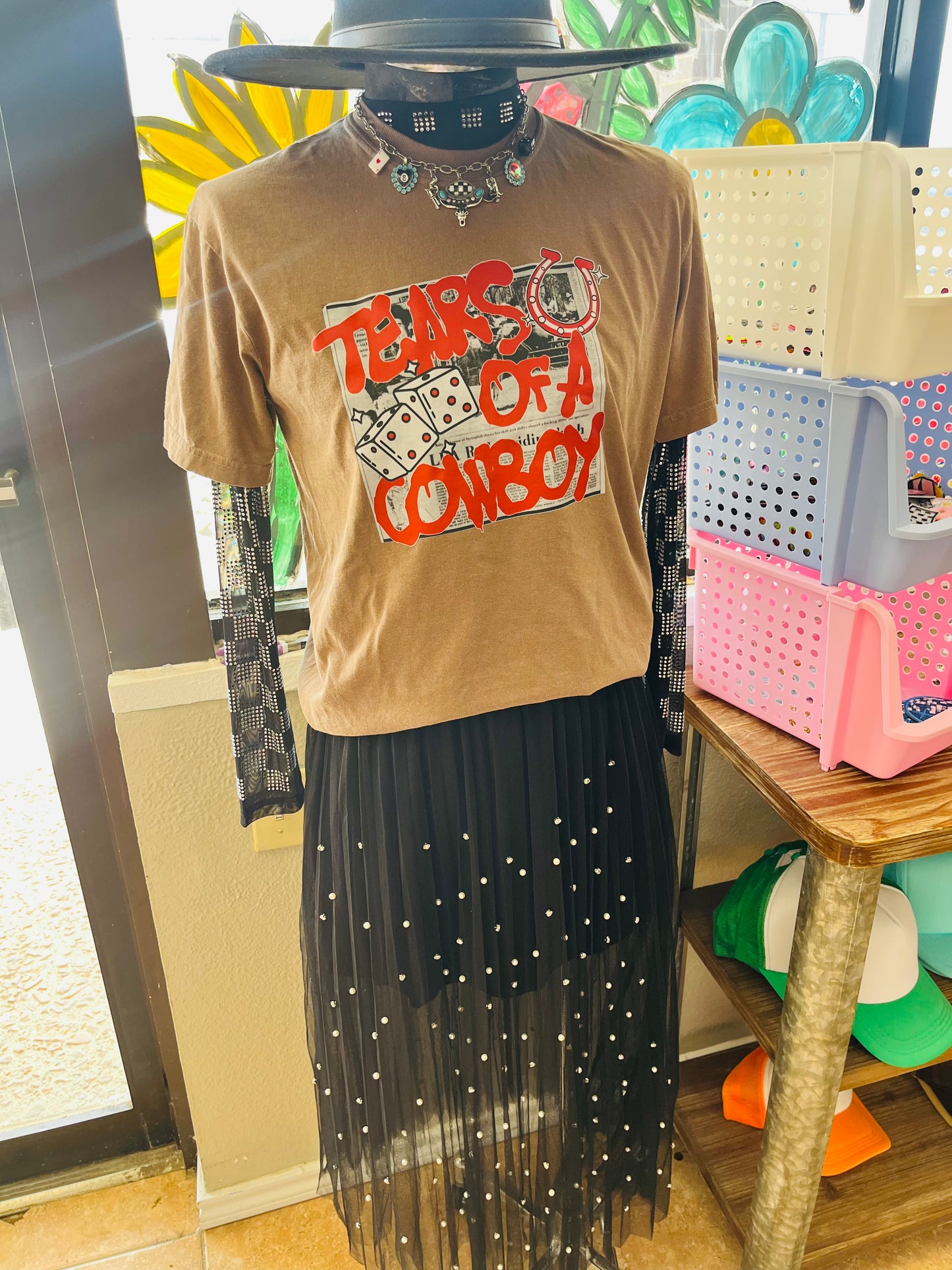 Sheer Rhinestone top