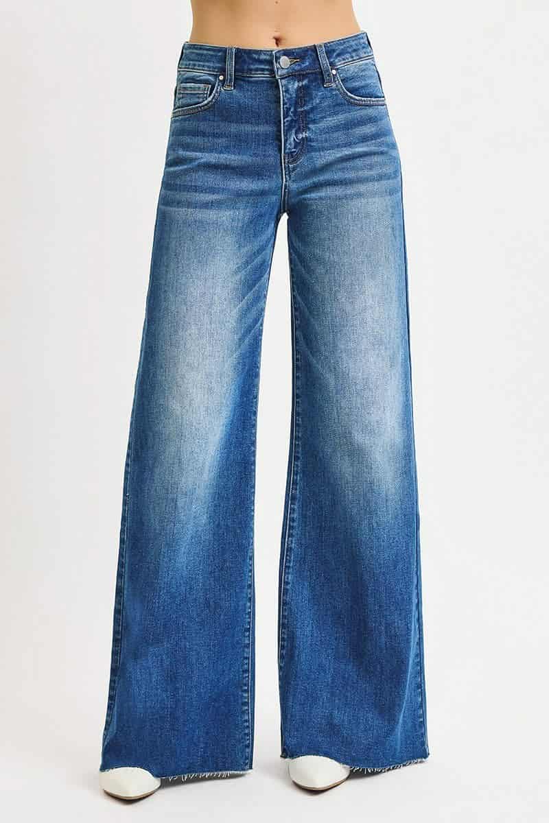 Risen tummy control palazzo denim