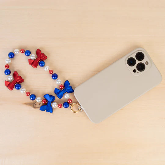 USA Beaded Bow Phone Wristlet