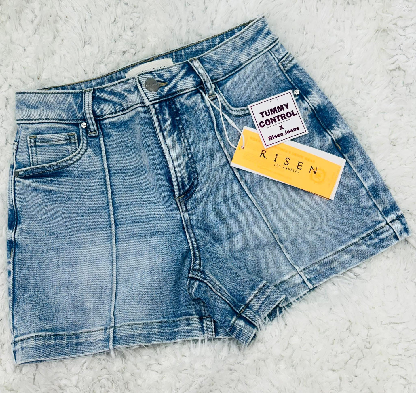Risen Tummy Control Denim Shorts
