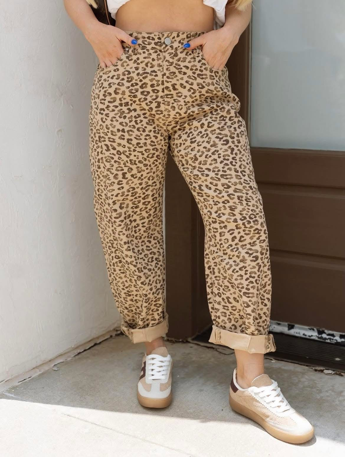 Leopard Barrel Risen Denim
