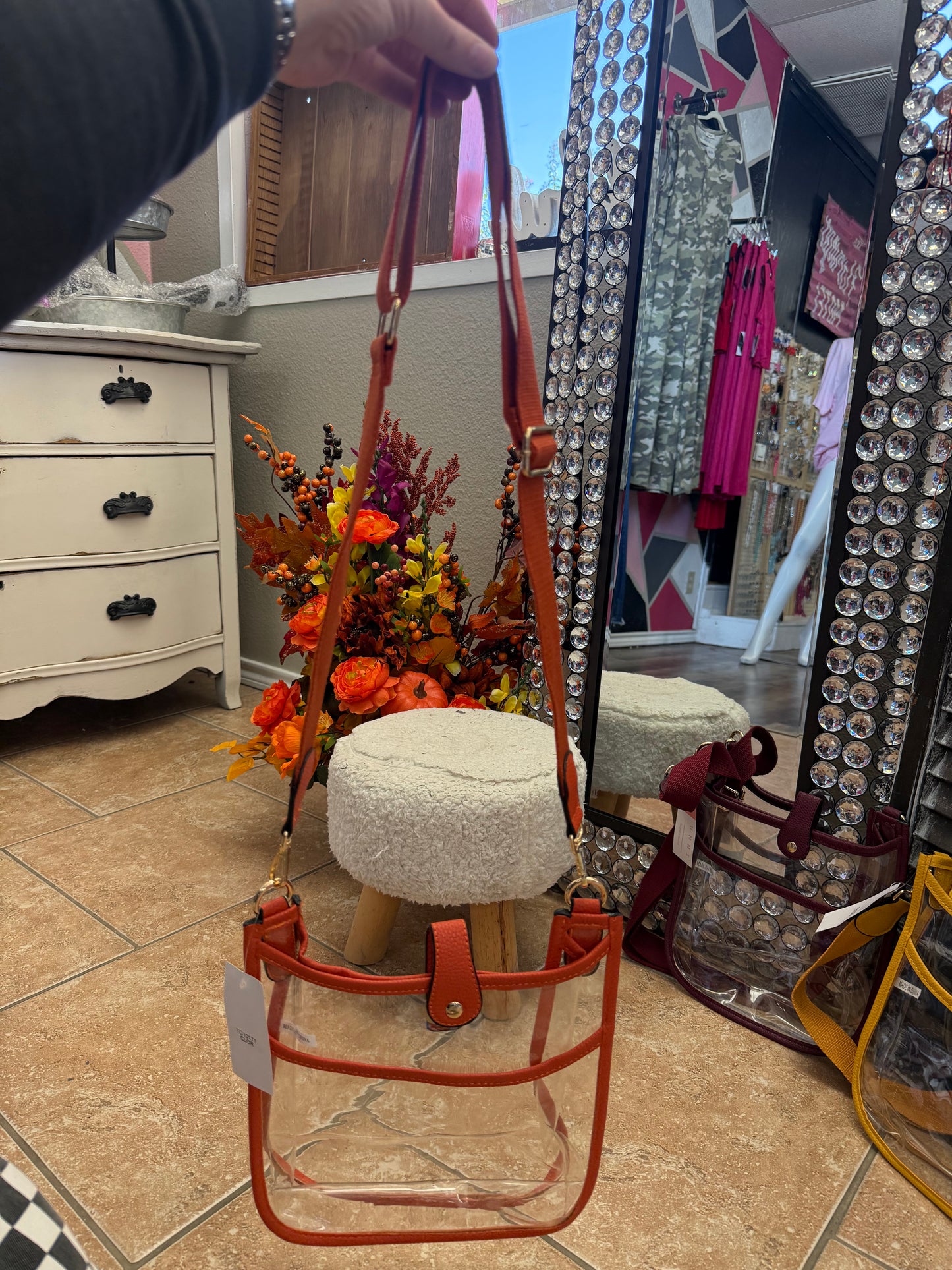 Clear medium crossbody