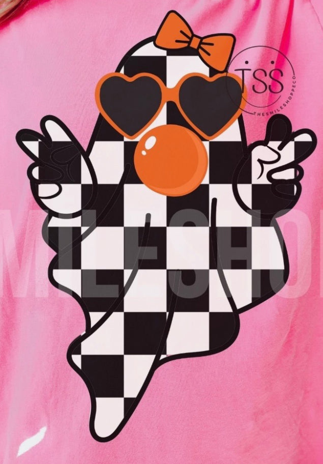 Checkered ghost DTF print