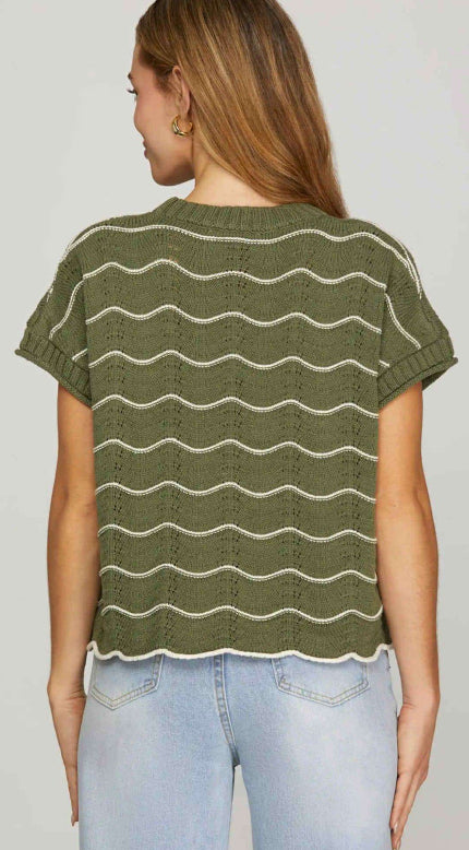 Olive sweater top