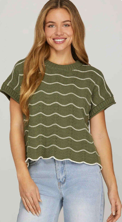 Olive sweater top