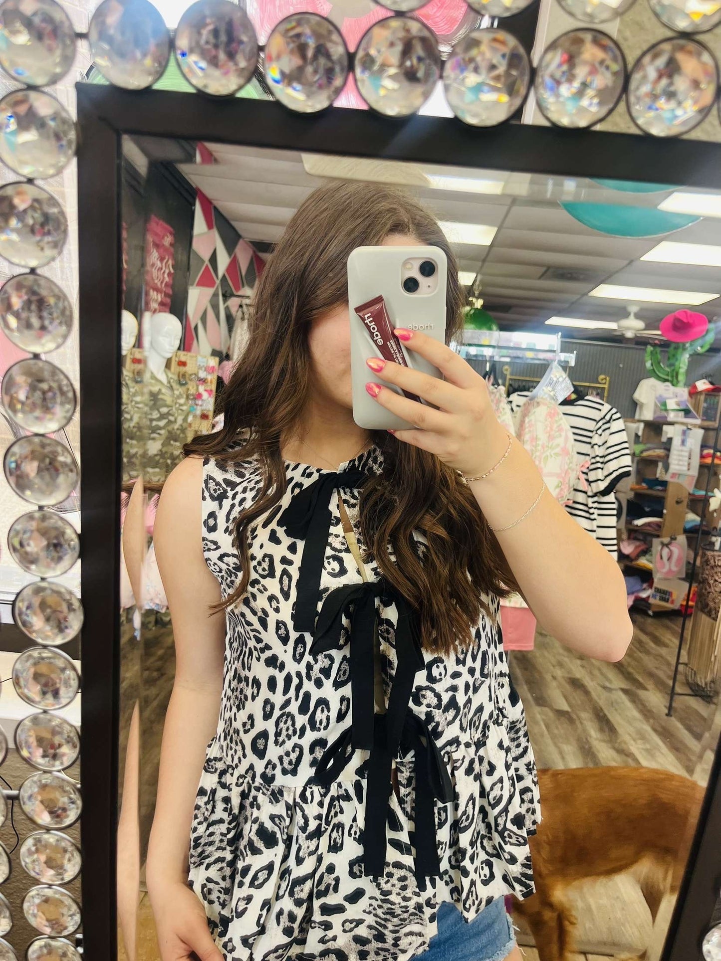 Date night leopard Blouse