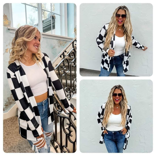 Checkered Cardigan