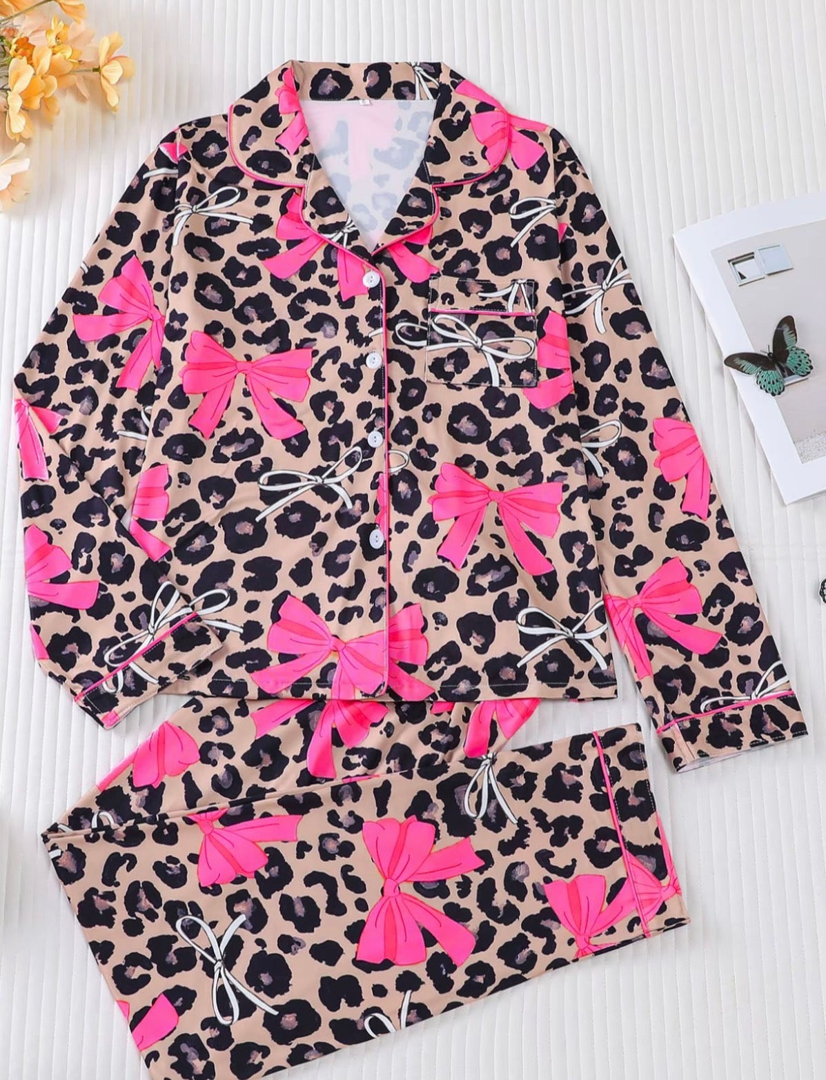 Cheetah & Bow Pjs