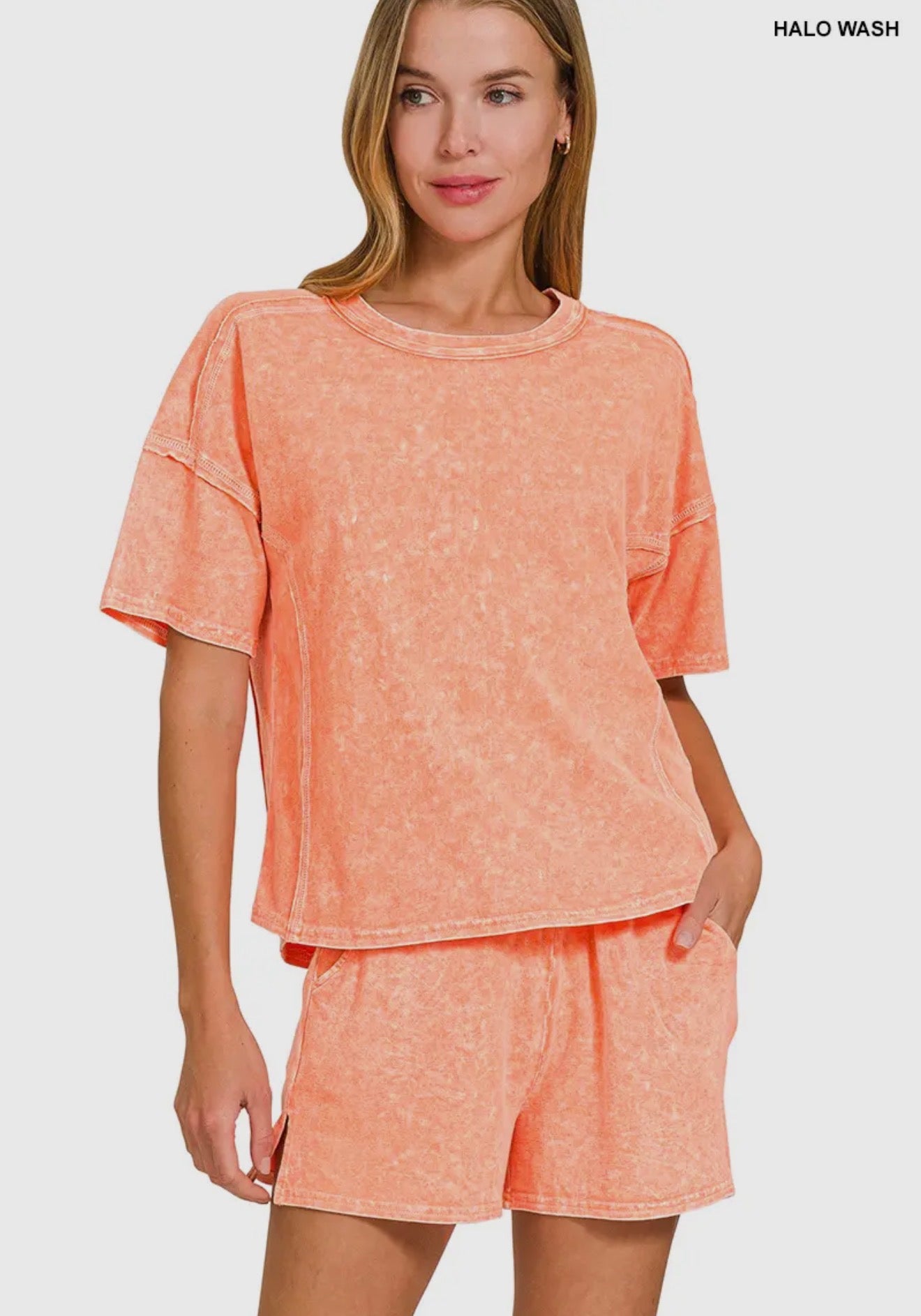 Washed Style 2pc Short Set