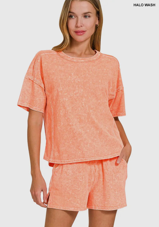 Washed Style 2pc Short Set