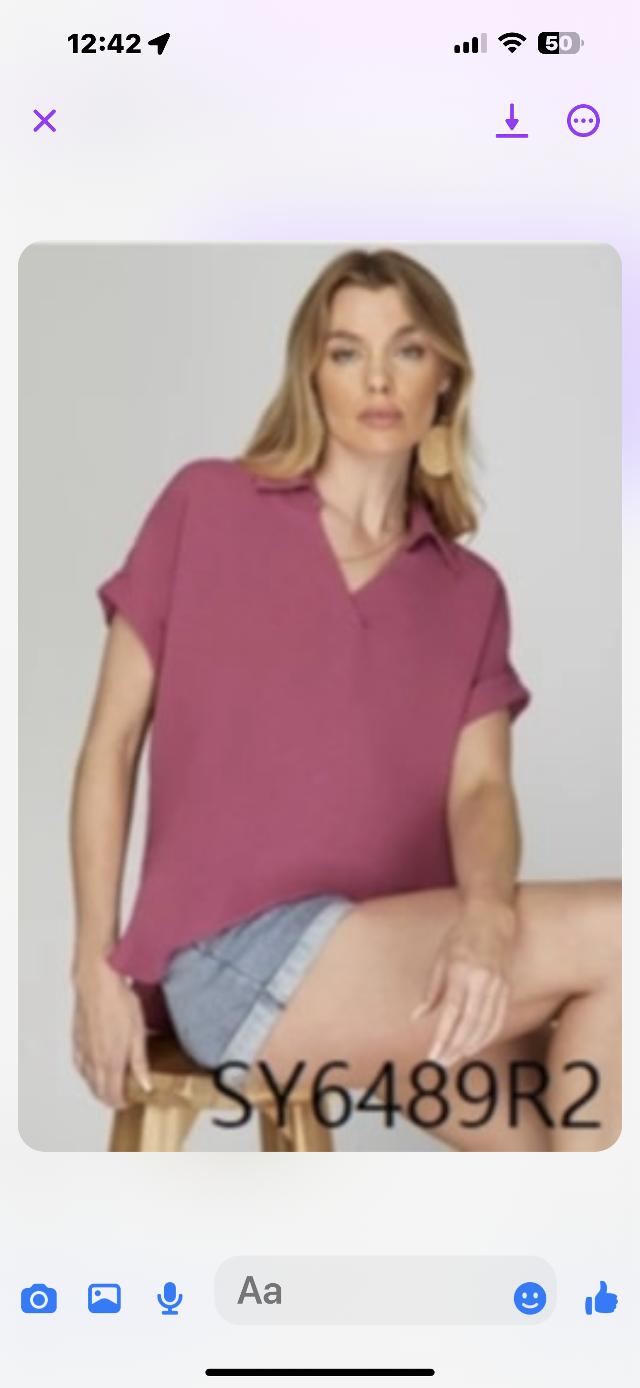 Mauve Basic Flowy Vneck Blouse