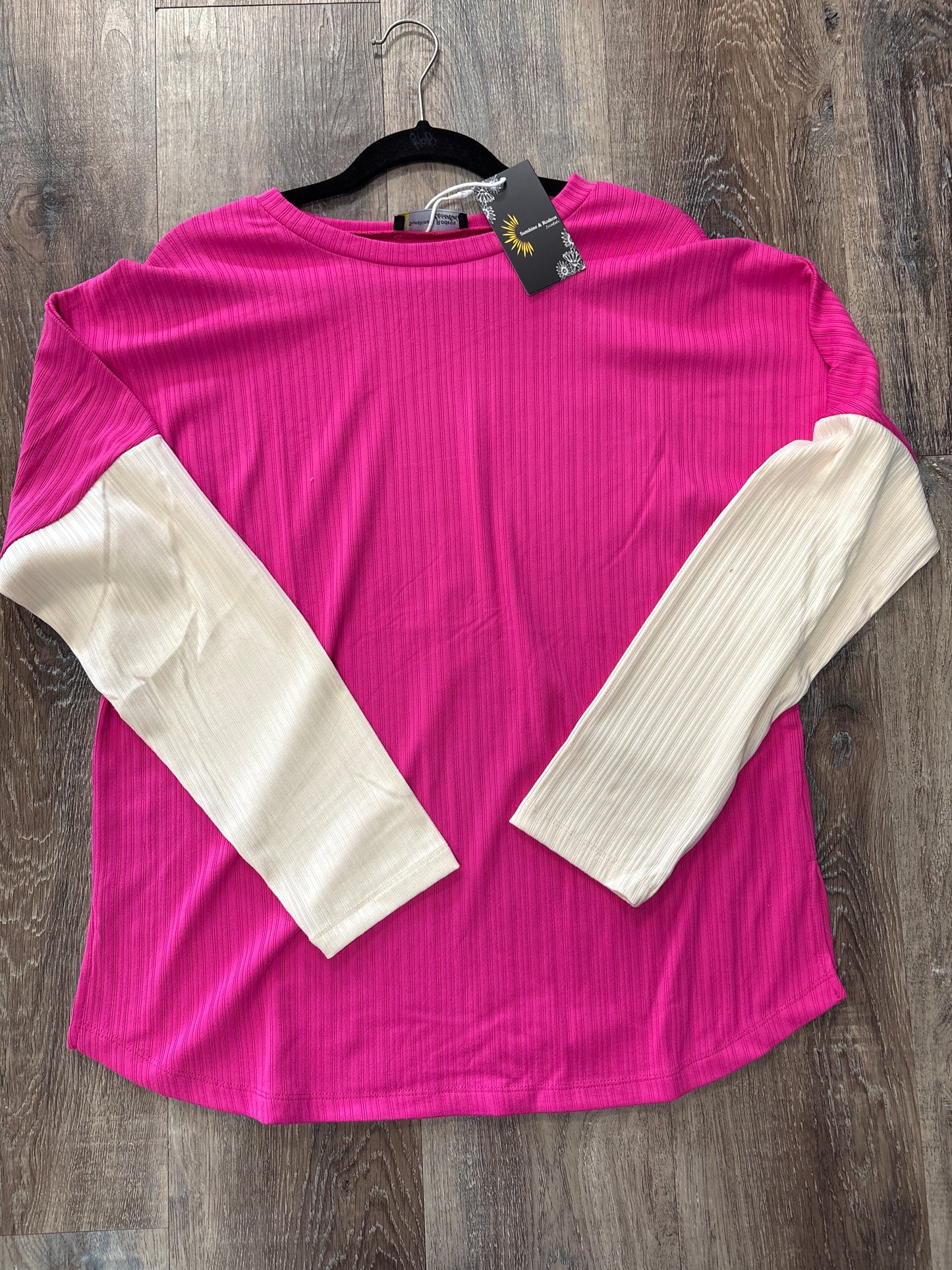 Pink and crème top