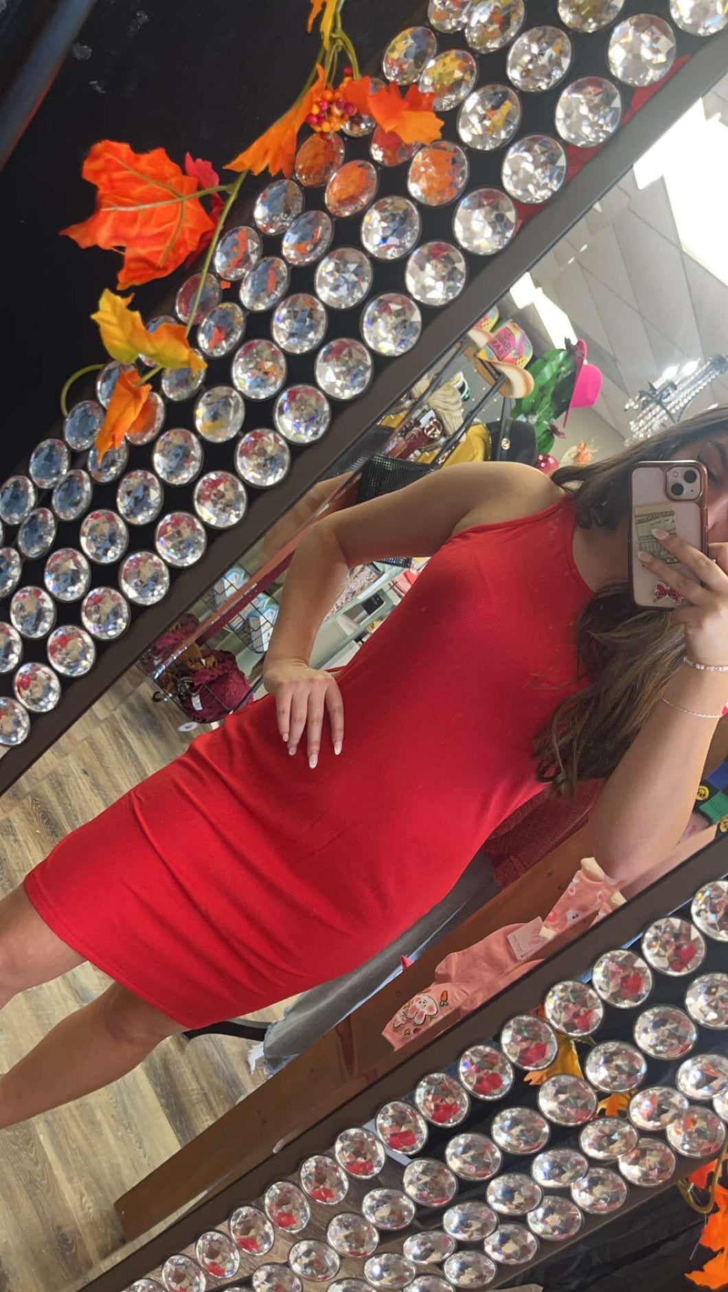 Red Bodycon midi dress