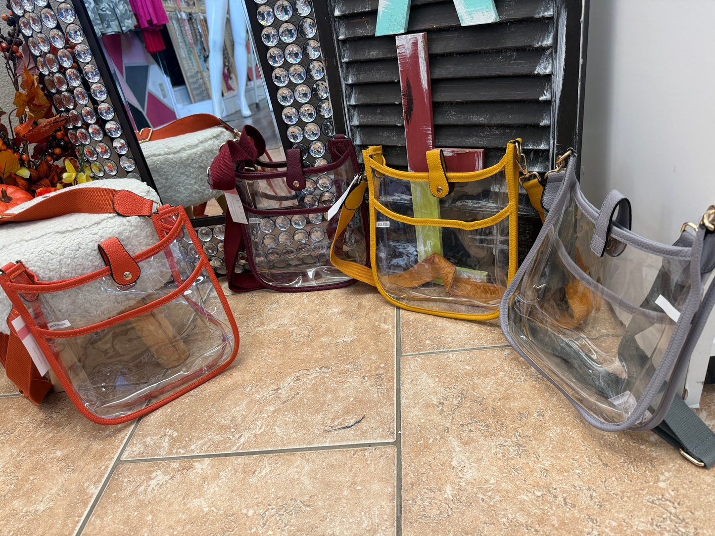 Clear medium crossbody