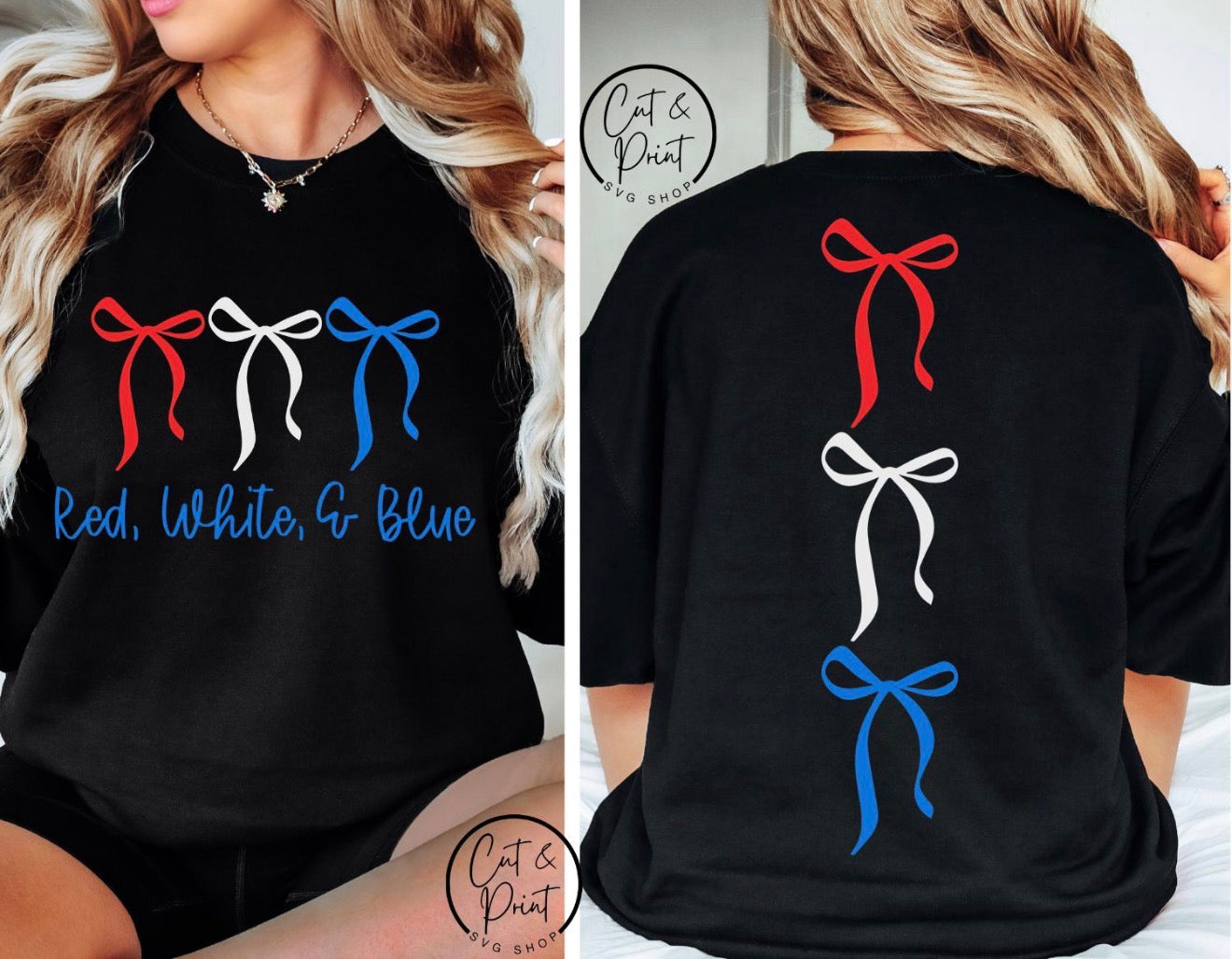 Red white & blue bows