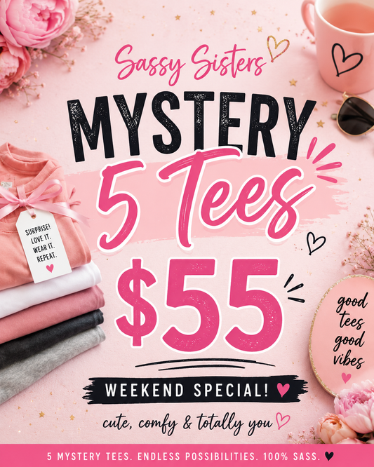 5 mystery tees for $55