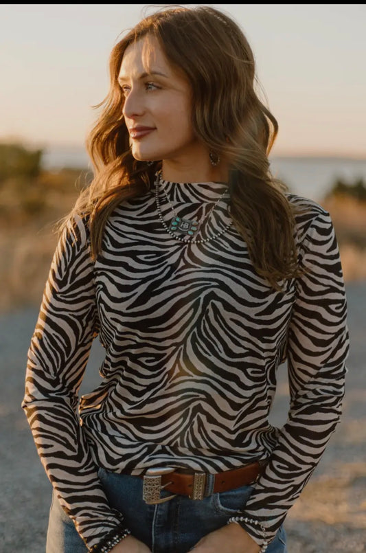 Zebra Mesh Top