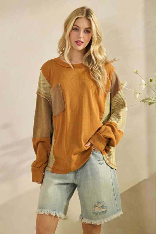 Fall Color Block Top