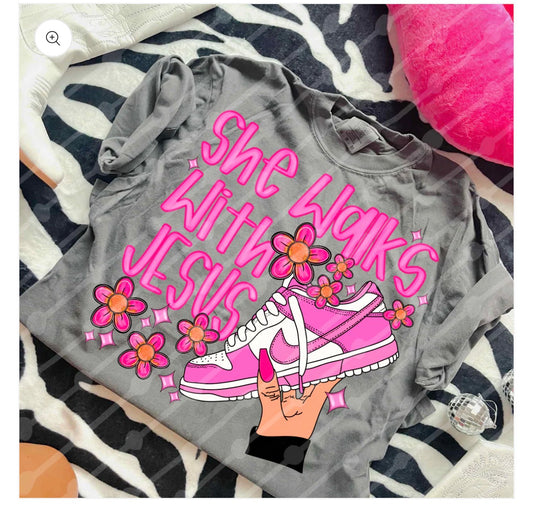 She walks with Jesus