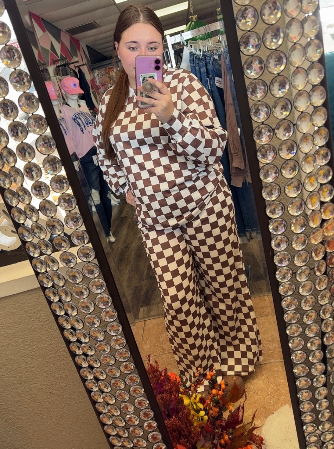 Brown Checkered top only
