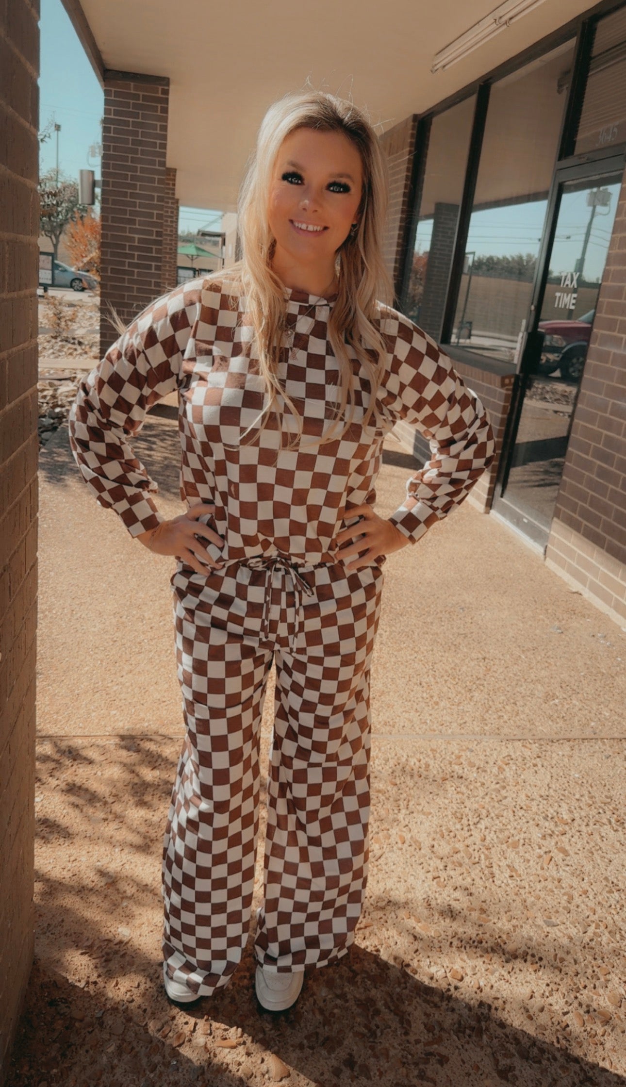 Brown Checkered top only