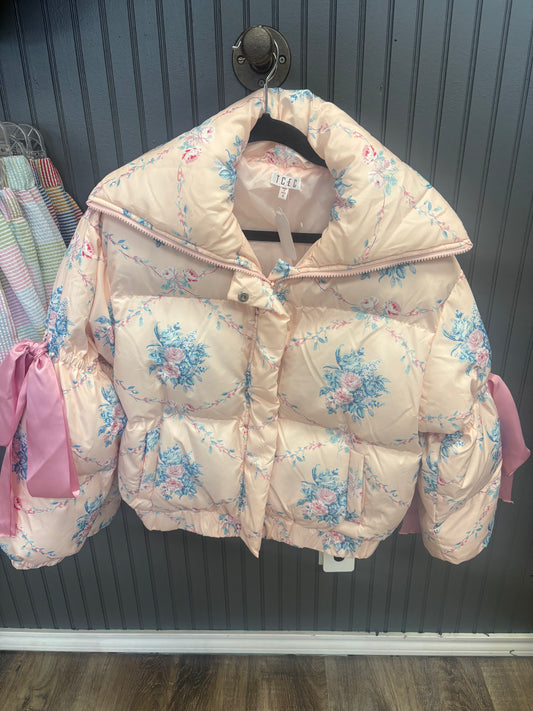 Floral puffer jacket