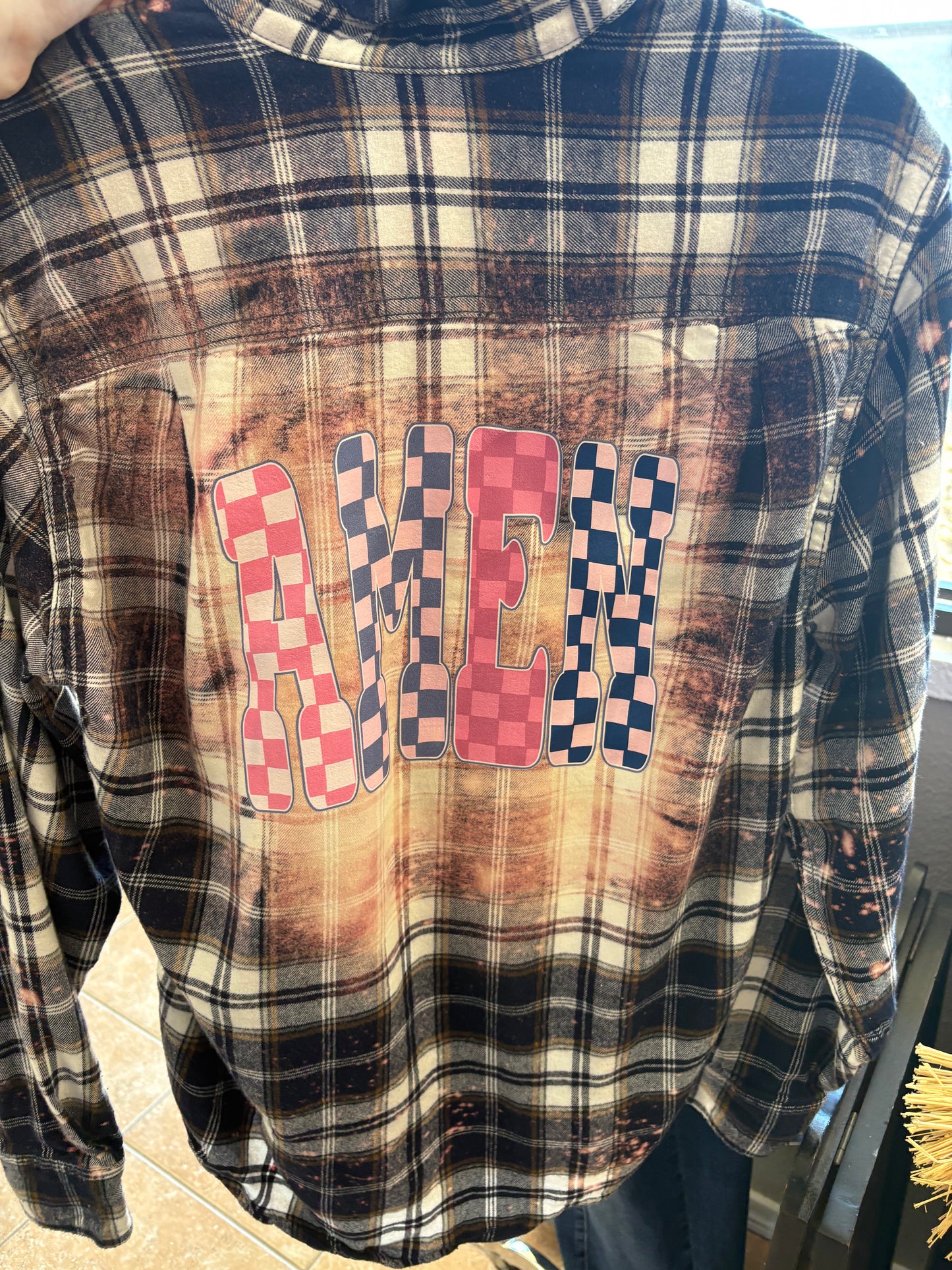 Bleached amen flannel