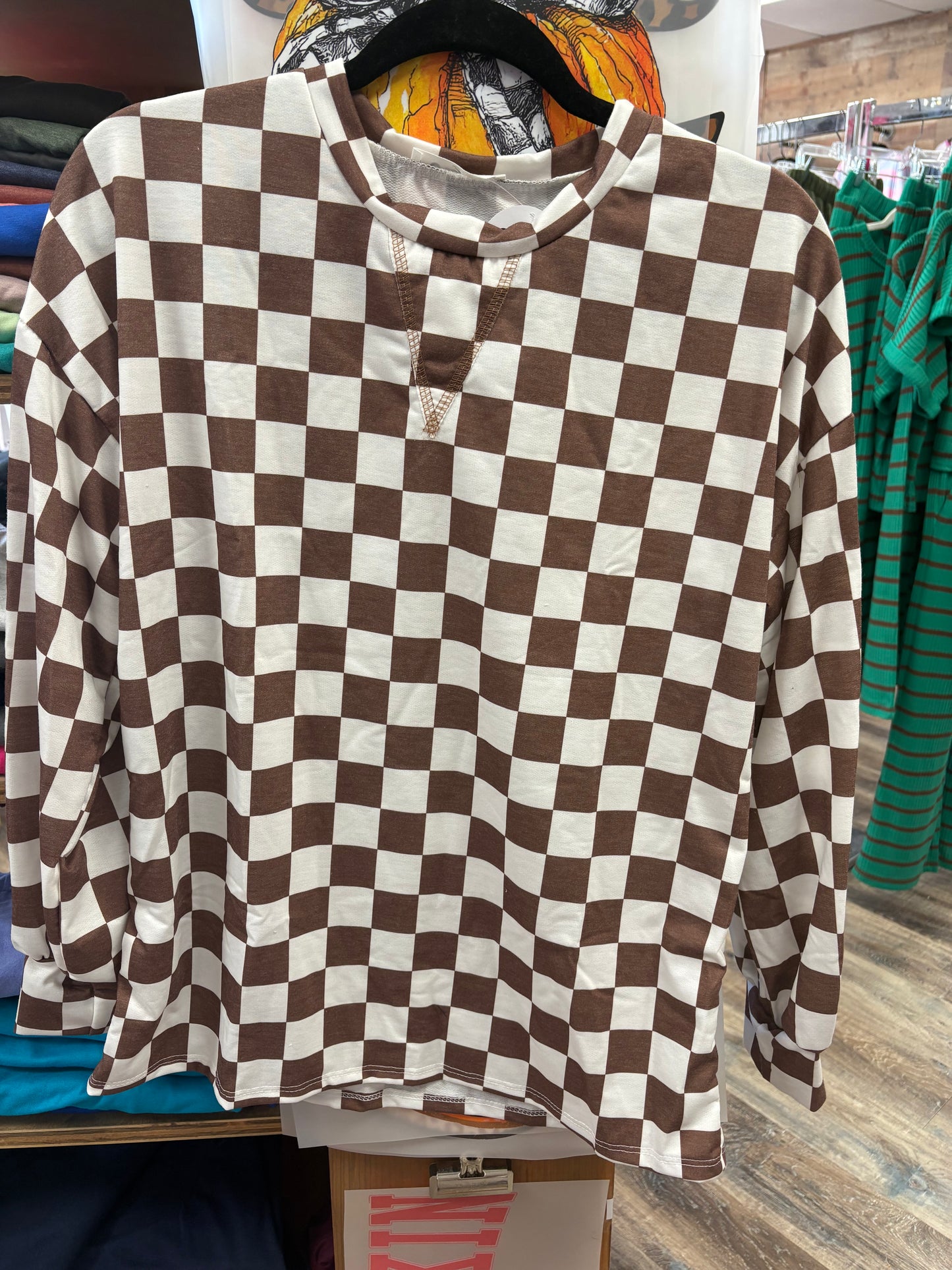 Brown Checkered top only