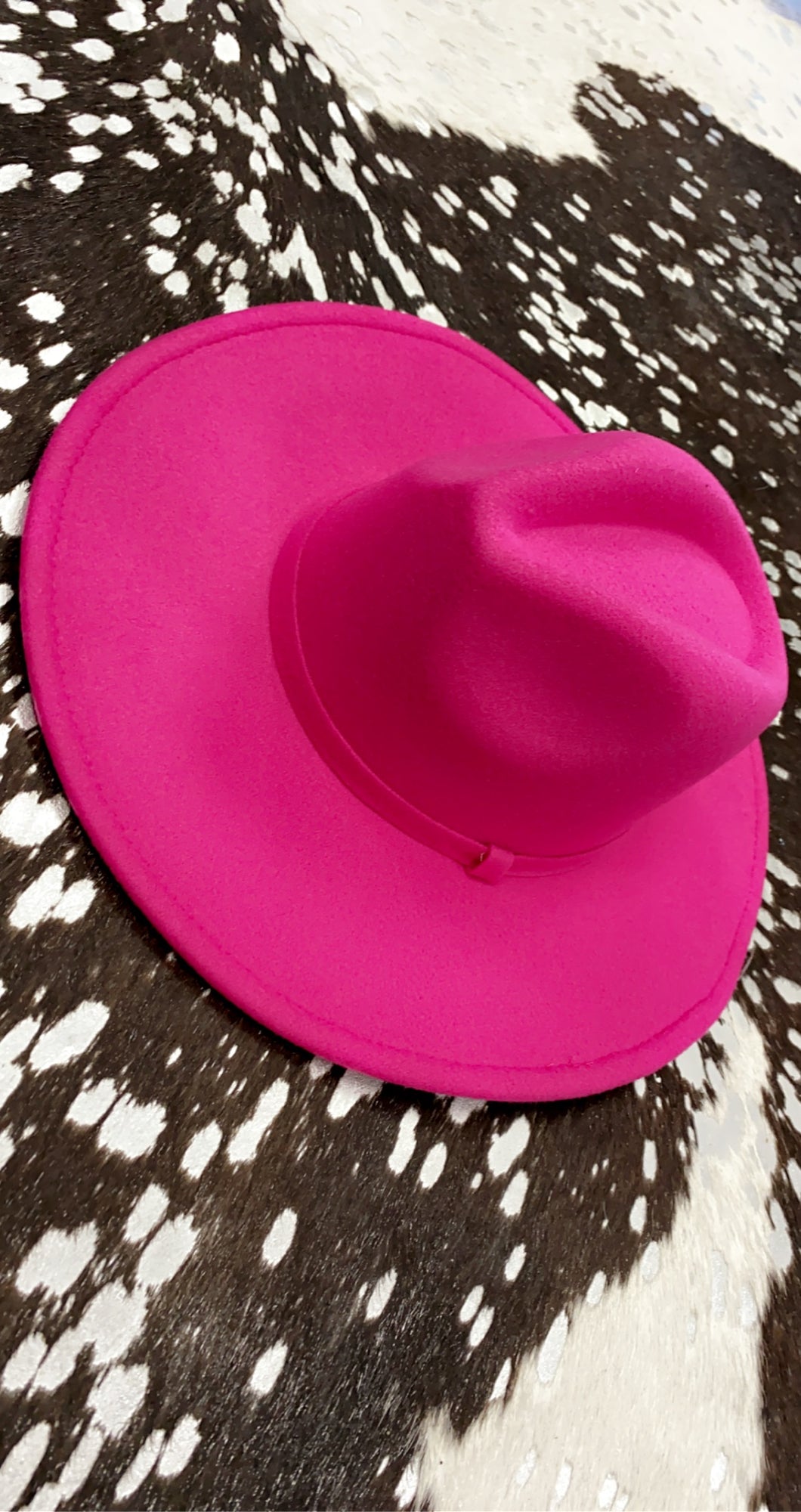 Hot Pink Felt Hat